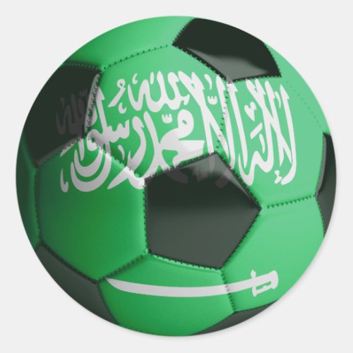 Saudi Arabia flag Soccer Ball Classic Round Sticker
