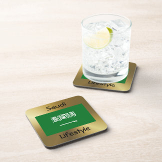Saudi Arabia Flag+Text Coaster