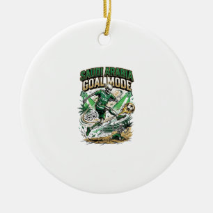 Saudi Arabia Goal Mode Skeleton Striker Nations Dy Ceramic Ornament