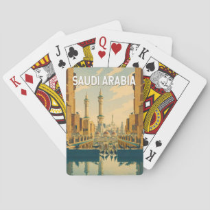 Saudi Arabia Illustration Travel Art Vintage Poker Cards