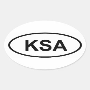Saudi Arabia "KSA" Oval Sticker