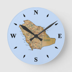 Saudi Arabia Map Clock