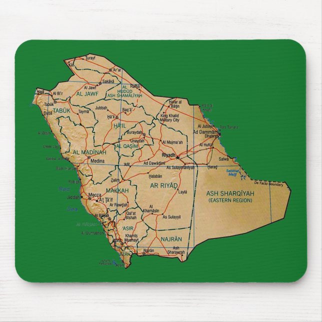 Saudi Arabia Map Mousepad (Front)