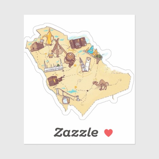 saudi arabia map sticker  (Sheet)