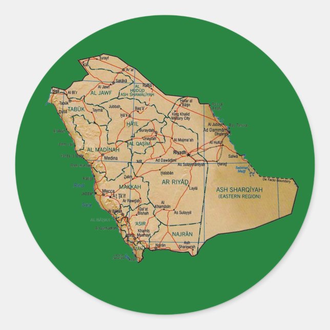 Saudi Arabia Map Sticker (Front)