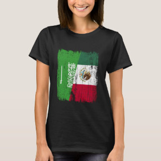 Saudi Arabia Mexico Half Flag Saudi Arabian Mexica T-Shirt