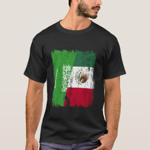 Saudi Arabia Mexico Half Flag Saudi Arabian Mexica T-Shirt