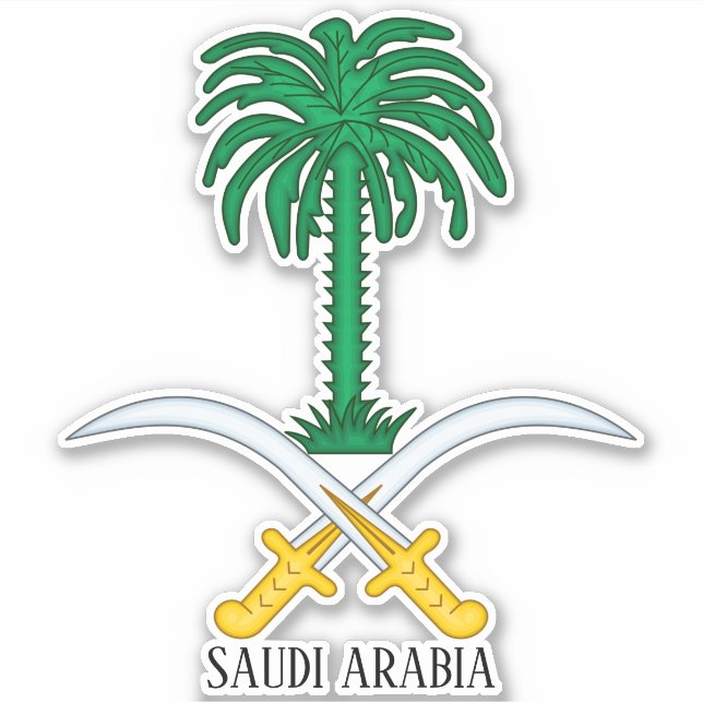 Saudi Arabia National Emblem Patriotic Sticker (Front)