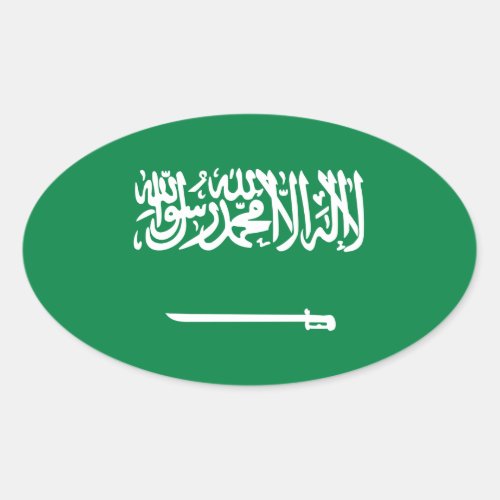 Saudi Arabia National Flag Oval Sticker
