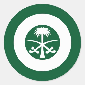 Saudi Arabia Roundel Country Flag Symbol Army Avia Classic Round Sticker by tony4urban at Zazzle