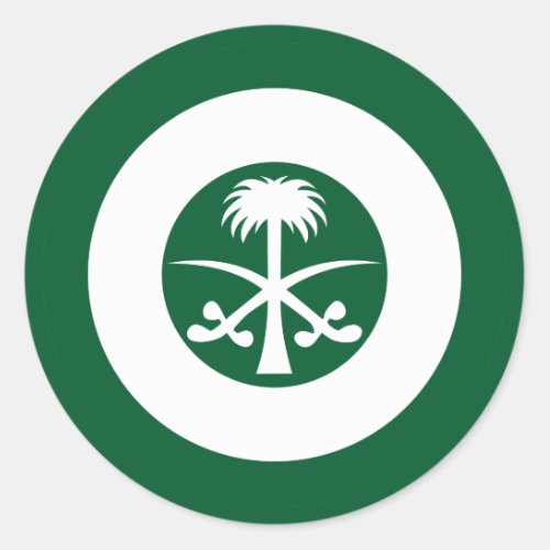 Saudi Arabia roundel country flag symbol army avia Classic Round Sticker