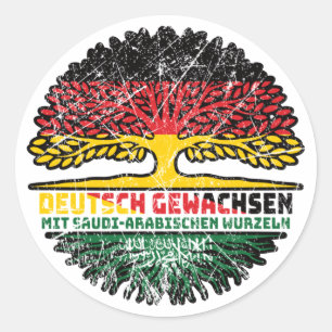 Saudi Arabia Saudi Arabian German Germany Classic Round Sticker