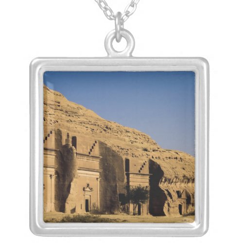 Saudi Arabia site of Madain Saleh ancient 2 Silver Plated Necklace