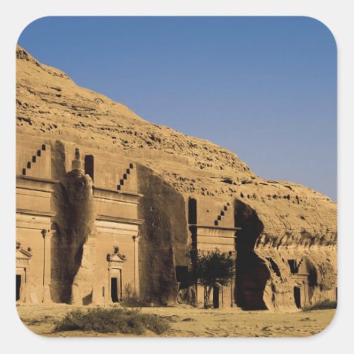 Saudi Arabia site of Madain Saleh ancient 2 Square Sticker