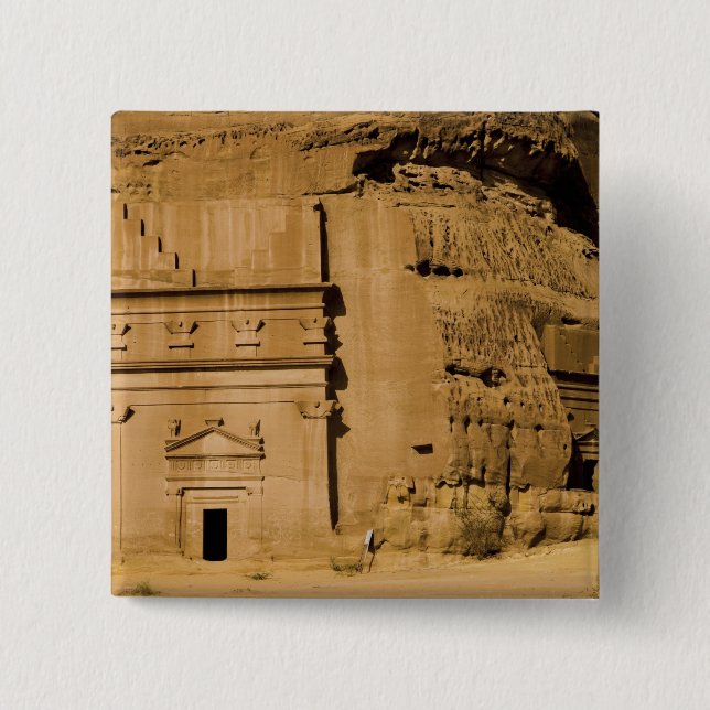 Saudi Arabia, site of Madain Saleh, ancient 3 Pinback Button (Front)