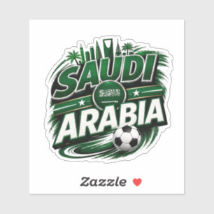Saudi Arabia Soccer Fan Green Football Suppo Sticker