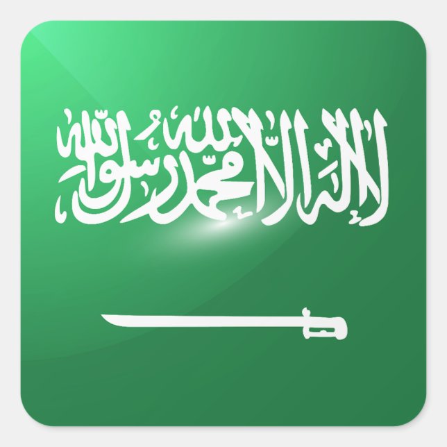 Saudi Arabia square glossy flag Sticker (Front)