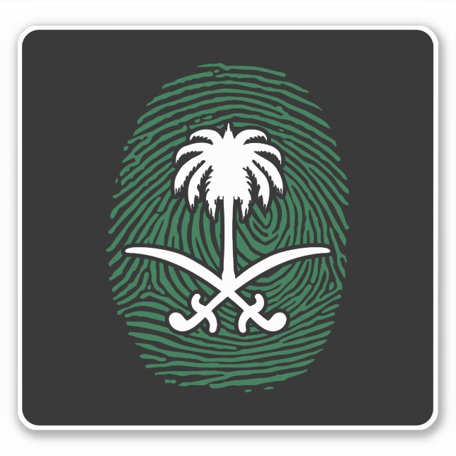 SAUDI ARABIA SYMBOL FINGER PRINT STICKER (Front)