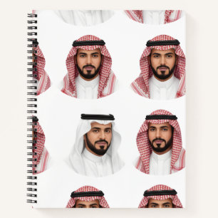 Saudi Arabian Men Portrait Pattern Notebook