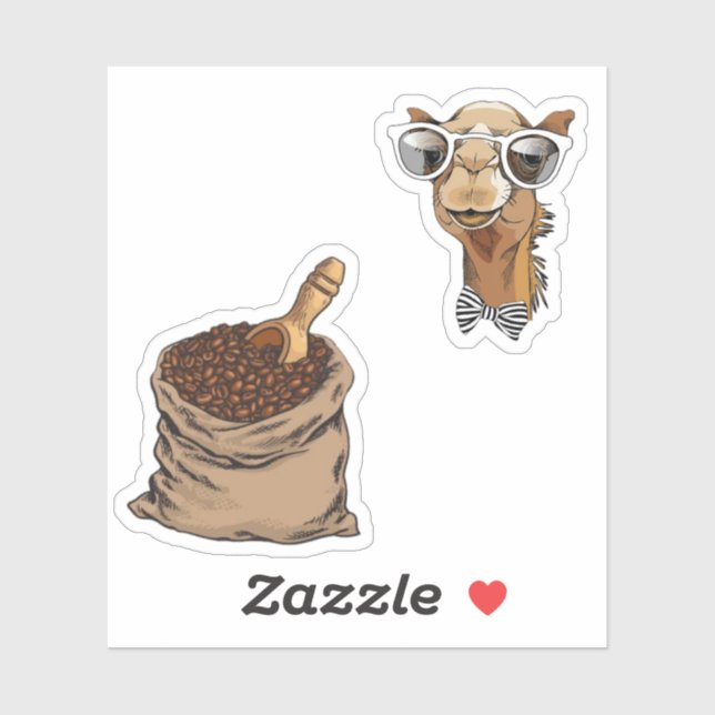 saudi culture camel and coffee stickers  (Sheet)