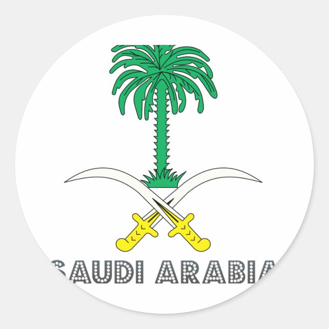 Saudi Emblem Classic Round Sticker (Front)