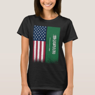 Saudi Flag USA And Saudi Arabia Flags Proud T-Shirt
