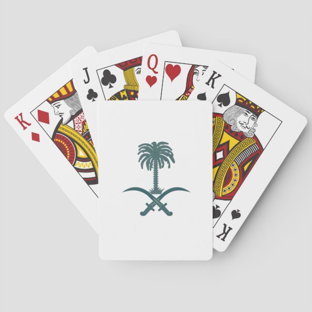 Saudi Logo Two Swords and a Palm Tree Poker Cards (Back)