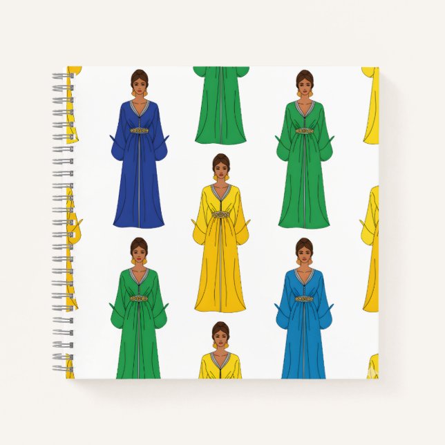 Saudi Women in Colorful dress Notebook (Front)