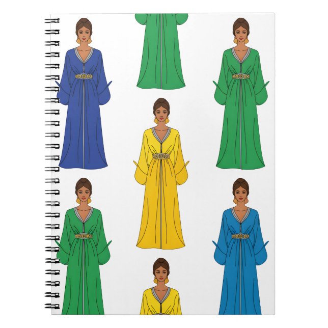 Saudi Women in Colorful dress Notebook (Front)