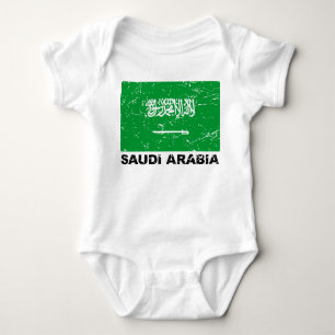Saudia Arabia Vintage Flag Baby Bodysuit
