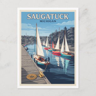 Saugatuck Harbor Michigan Postcard