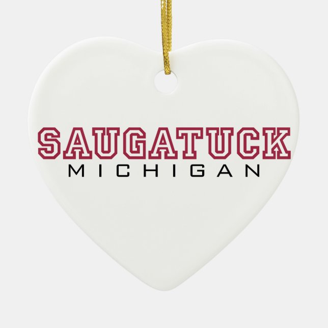 Saugatuck MI - Letters Ceramic Ornament (Front)