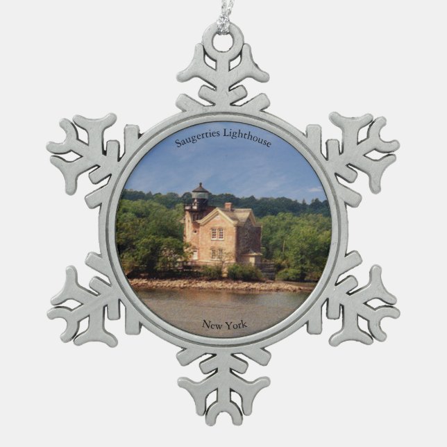 Saugerties Lighthouse ball or snowflake ornament (Front)