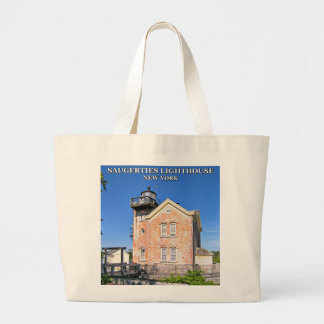 Saugerties Lighthouse, Hudson River New York Large Tote Bag