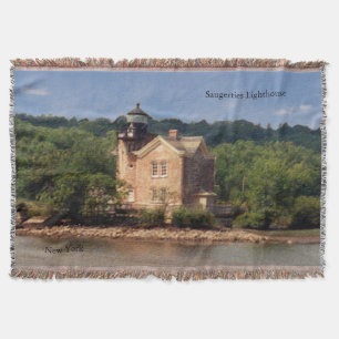 Saugerties Lighthouse woven blanket