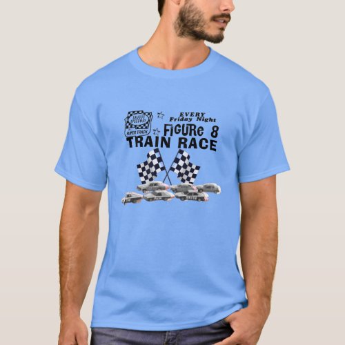 Saugus speedway figure 8 train race dark T_Shirt