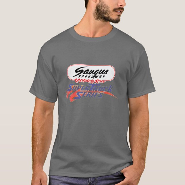 Saugus Speedway Supertruck series dark t-shirt (Front)