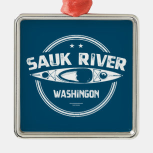 Sauk River Washington Kayaking Metal Ornament