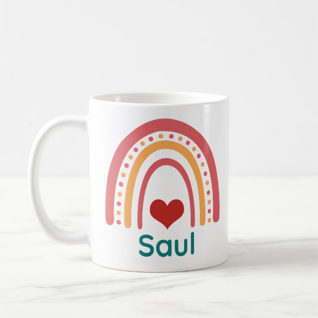 Saul Vintage Boho Rainbow Coffee Mug (Left)