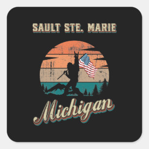 Sault Ste. Marie Michigan Square Sticker