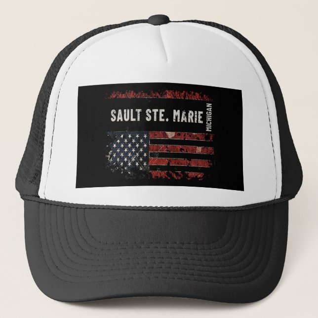 Sault Ste. Marie Michigan Trucker Hat (Front)