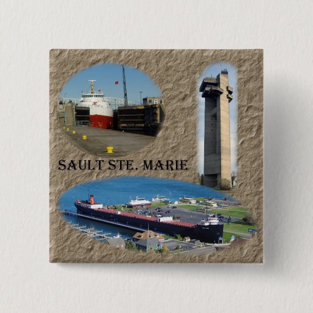 Sault Ste. Marie square button (Front)