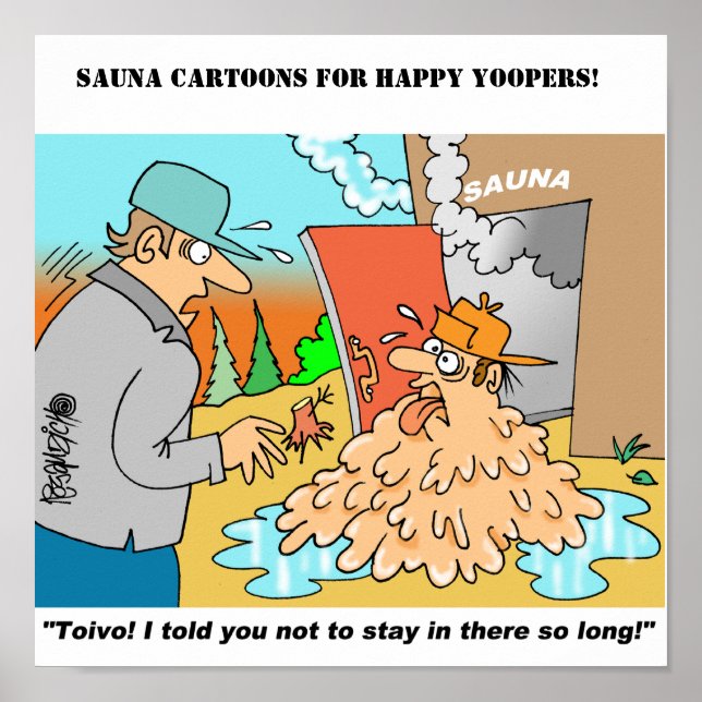 Sauna Cartoon Posters Featuring Toivo & Eino (Front)