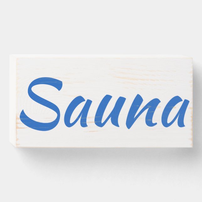 Sauna Finnish Wood Sign (White) (Front Horizontal)