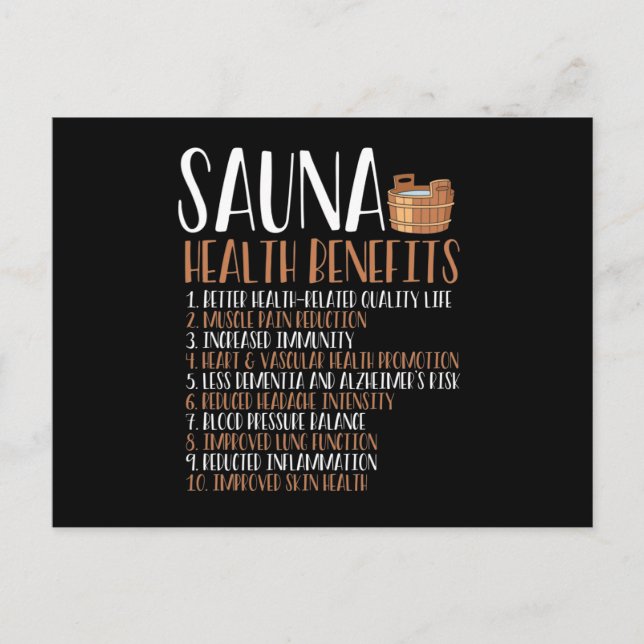 Sauna health benefits postcard (Front)