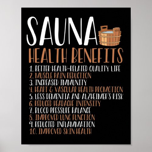 Sauna health benefits poster