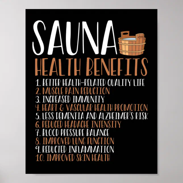 Sauna health benefits poster Zazzle