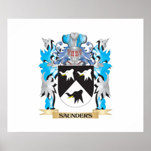Saunders Coat of Arms - Family Crest Poster