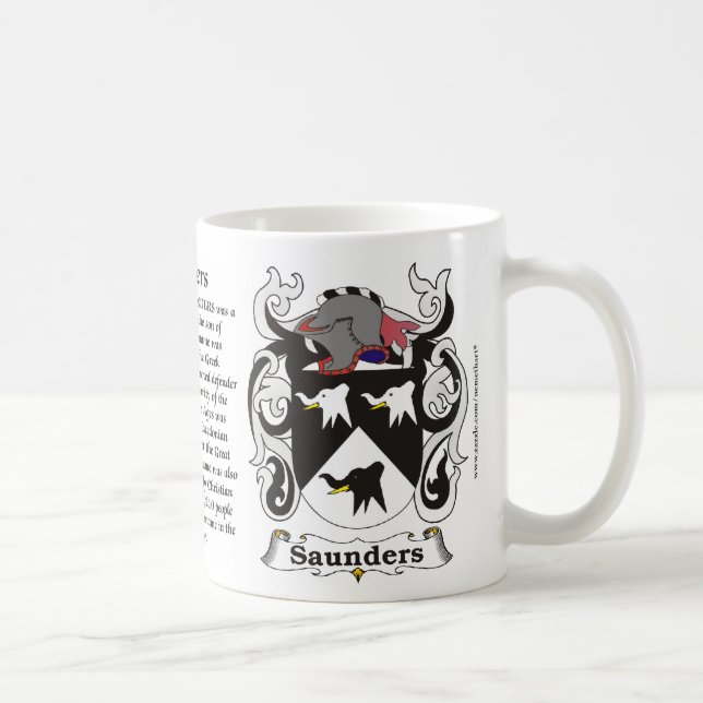 Saunders Family Coat of Arms Mug (Right)