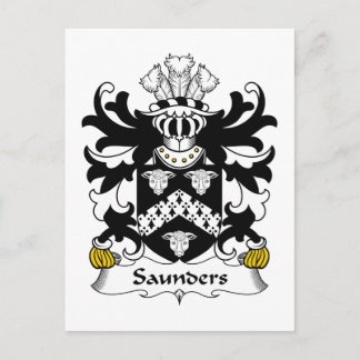 Saunders Family Crest Postcard